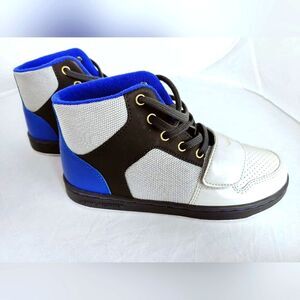 Boys' Creative Recreation Cesario Hi-Top Sneaker, Blue/Silver, Sz 3Y